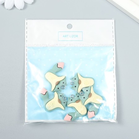 Decor for creativity plastic "Gray Wolf with a loop" 0.8x2.8x2.7 cm-3