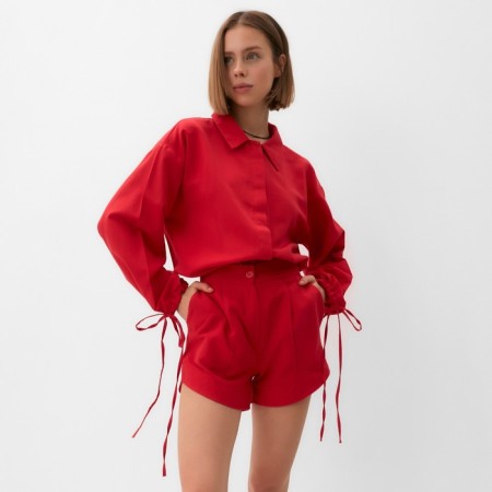 Female set (blouse, shorts) minku: Casual Collection Red color, rr 46
