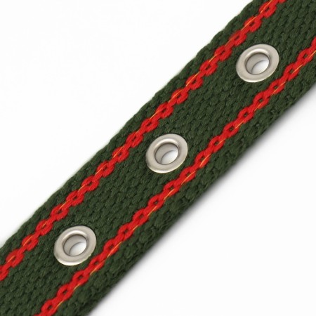 Collar of tarpaulin dimensionless two -layer, 58 x 2.5 cm, khaki/red-6