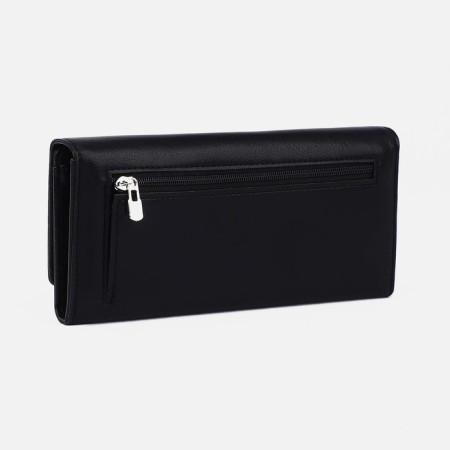 Women's wallet on magnets, black color-1