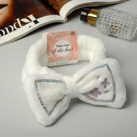 Hair bandage "sequins" 19.5*5.5 cm white-1