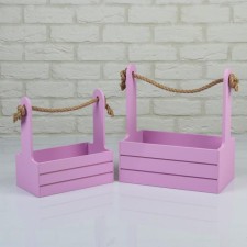 A set of wooden pots 2 in 1 (25 × 15 × 30; 21 × 12 × 23 cm) 