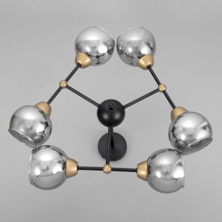 ATOM chandelier 6x60W Central: E27 Color: Black-3
