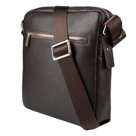 Male bag, lightning department, 1 external pocket, adjustable belt, brown color-1