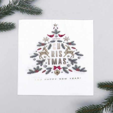 Paper napkins "Christmas tree", 33x33 cm, set 20 pcs.