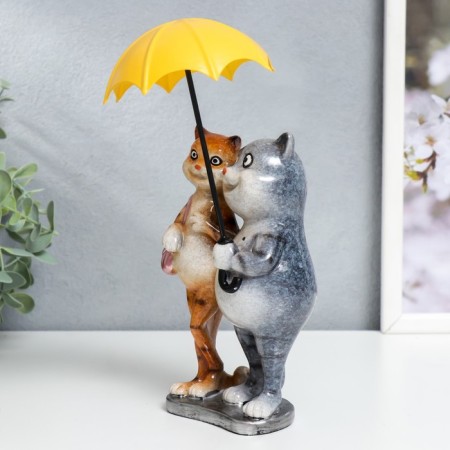 Souvenir Polystone Lac "cats - a walk under the umbrella" 21.5x10x11.2 cm-3