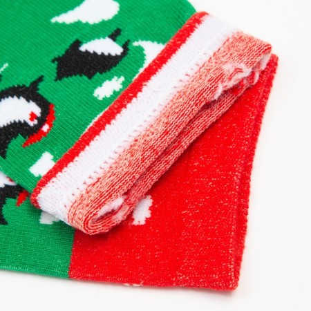 Women's socks "Penguin", green color, size 23-26-3