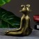 Figure "Frog Yoga in the Lotus Pose" 16x16x6cm, gold