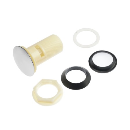 Bottom valve Zein BP4, plastic housing, large button, stainless steel, overflow-12