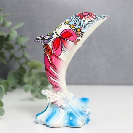 Polystone souvenir "painted dolphin" mix 4.8x5.5x10.5 cm-3