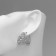 Earrings Metal "Accord" Flower, four -leaflet, silver color