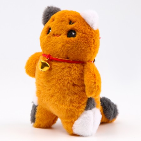 Soft toy "cat" on a key fob, 14 cm, brown color