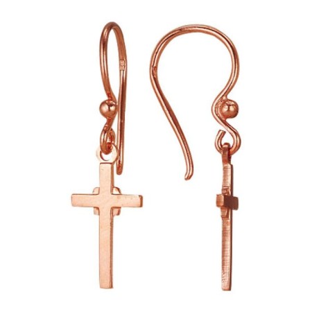 Earrings "crosses", pink gilding