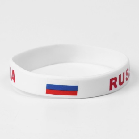 Silicone Bracelet "Russia", white-red color-1