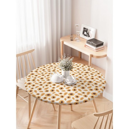 The tablecloth “Sunflow”, round, oxford, elastic band, size 120x120 cm, diameter 75-100 cm-2