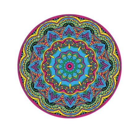 Pareo and beach rug "Rainbow Flower", d = 150 cm-1