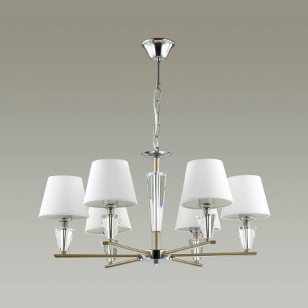 Loraine chandelier, e27 6x60W, chrome color, gold-2