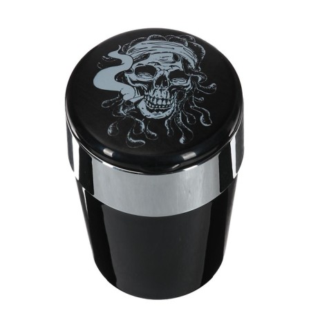 Torso car ashtray with backlight, skull, black