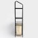Rabberry with a basket for linen and crossbars, 2 tier, black color, 38x35x160 cm
