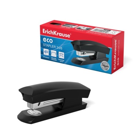 Stapler Erichkrause Eco, No. 24/6 and 26/6, up to 30 sheets, black