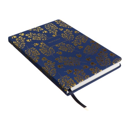 The diary is low, A5, 136 sheets, leatherette, Devente. Tropicana, solid cover, foil embossing, perforation, liesse, block 70%, dark blue-2