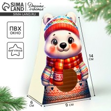 Folding box with the Northern Bear window, 9 x 14.7 x 6 cm, New Year