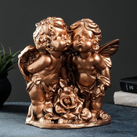Figure "Angel and Fairy with Rose" Bronze 24x12x26cm