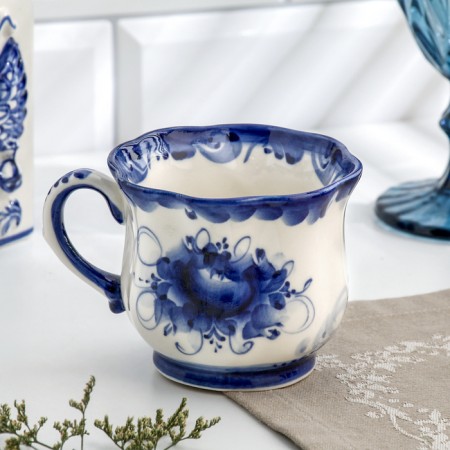 Tea couple "chamomile", gzhel, porcelain, 9x14 cm-3