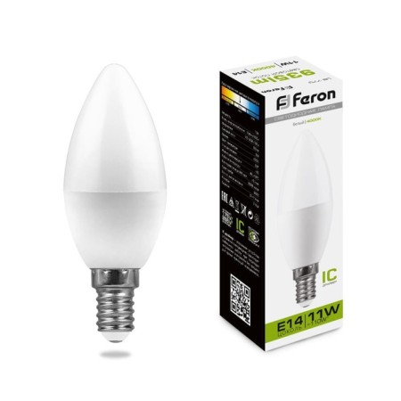 LED LED Feron, C37, 11 W, E14, 4000 K, daytime white