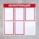 Information stand "Information" 6 pockets (5 flat A4, 1 volumetric A5), red color