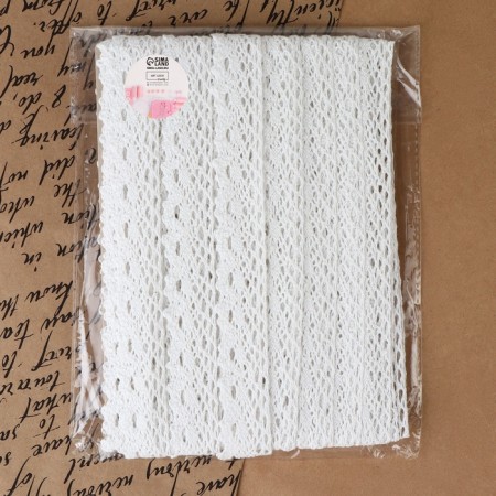 Knitted lace, 25 mm × 15 ± 1 m, white color-3