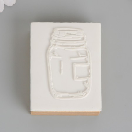 Printing wood, rubber "Bank with a traffic jam" 7x5.5 cm-2