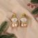 Jewelry decoration "Smiling Snowman" (set 2 pcs) 8x3.5 cm, gold