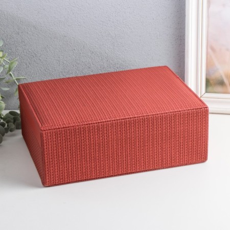 Casket to the leatherette for jewelry "Case. Texture" burgundy 24x17.5x9.5 cm-3
