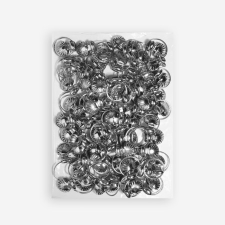 Ring for a cornice, with a clamp, d = 32/36 mm, silver color-2