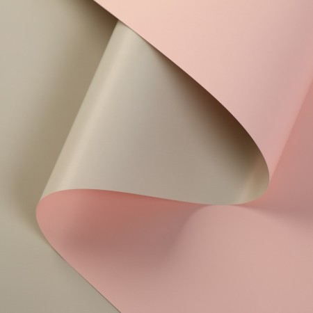 Matte film for flowers double -sided "marshmallows", tea rose - cream, 57 cm x 10 m