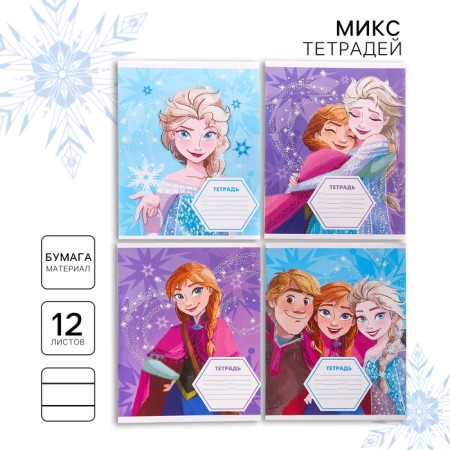Notebook in a ruler of 12 sheets, 4 types of mix, cover coated paper, cold heart