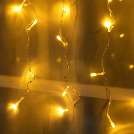 Garland "Curtain" 2 × 1.5 m, IP20, transparent thread, 360 LED, warm white glow, 8 modes, 220 V-1