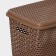 Storage box with a rattan lid, 23 l, 45 × 30 × 26.5 cm, brown color