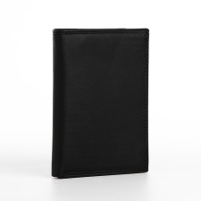 Male purse without fastening, 3 in 1, department of auto documents, passports, maps, bills, black color