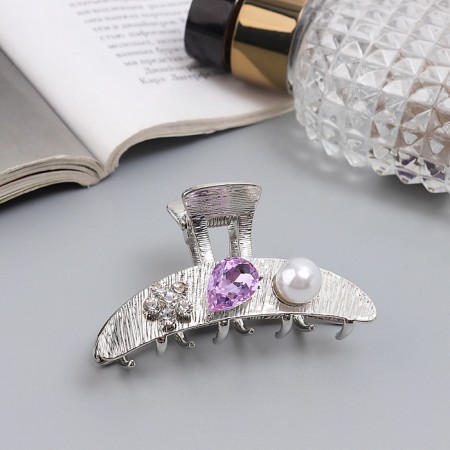 Hair crab "Liberty Galant" arc, 6 cm, silver