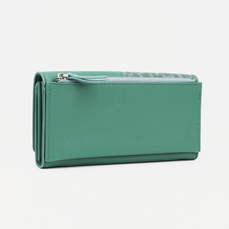 Women's wallet on magnets, green color-1