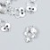 Decor for creativity metal, enamel, rhinestones "point owl" silver, white 1.4x2.1 cm