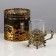 A cup holder with a glass “February 23”, 12.5 x 12.5 x 13 cm
