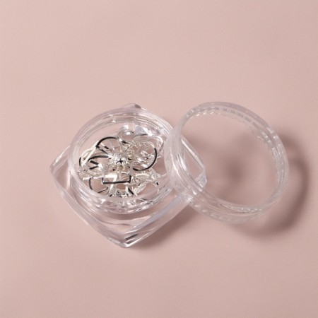 Figures for nail design, voluminous, metal, silver color-5