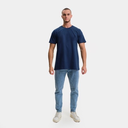 T-shirt male, dark blue color, mixing print, size S-2