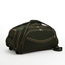 Road bag on wheels, a lightning department, shoes, 3 outer pockets, long belt, khaki color