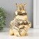 Pigger Ceramics "Eagle owl in the crown and mantle" gold 12x12x18.5 cm