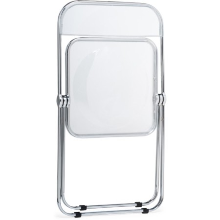 Fold plastic stool, metal/plastic, transparent 43x46x81 cm-5