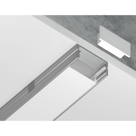 Profile aluminum overhead ambrella Illumination alum Profile, GP2001al, 2000x10x20.5 mm, silver color, matte divet-3